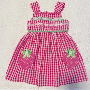 Strawberry Dress Gingham Nannette baby 24 Months